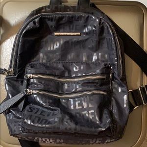 STEVE MADDEN black waterproof logo backpack